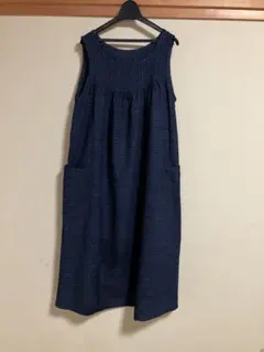 古布リメイク　絣のジャンパースカート