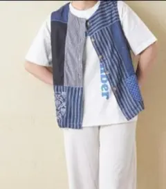 CUBE SUGAR パッチワークベスト