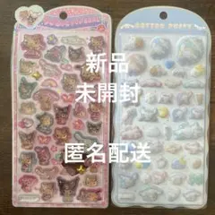 うるちゅるポップシール　コットンパフシール　サンリオ＆シナモンロール