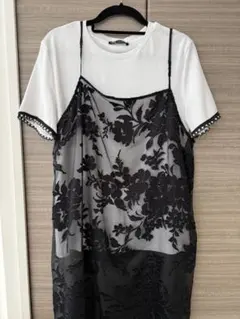 ZARA パール付きTシャツ ワンピース セット
