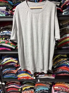 無地 半袖Tシャツ グレー クルーネック 3XL