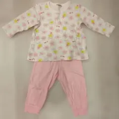 HOT BISCUIT 長袖長ズボン　花柄ベビーパジャマ 腹巻　90