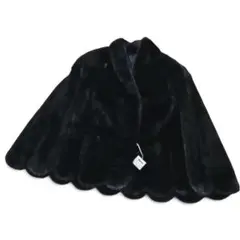 サガミンクロイヤル グラマミンク ポンチョ 本毛皮 スカラップ XL