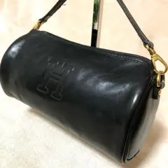 HIROFU ヒロフ レザー　ワンショルダー　ボストンバッグ　ミニ　黒　金金具のサムネイル