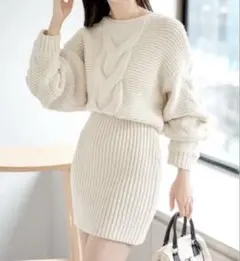 Chico ケーブル編みニットワンピース