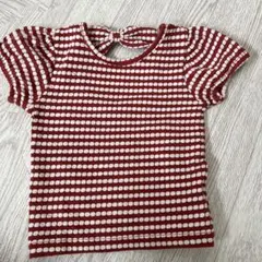 KOHANA ドット柄 半袖Tシャツ リボン付き