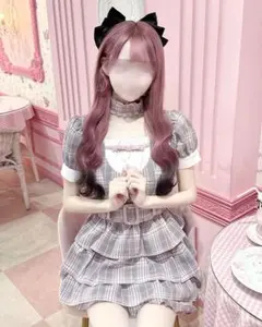 ハニーミュウ HONEYMEW チョーカー付きギンガムビッグリボンワンピース