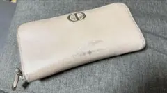 極美品✨ DIOR 折り財布 カードケース CDロゴ カーキ系 シボレザー