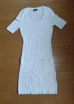 COMME CA ISM 半袖ニット上着 M 白