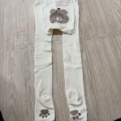 ベビータイツ くま刺繍 足裏肉球デザイン