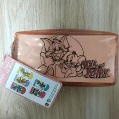 トムとジェリー 靴下 5足セット ポーチ付き 15-20cm