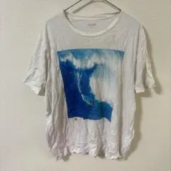 【絶妙グラフィック】オールドネイビー サーフ フォトTシャツ 白 XL 海外古着