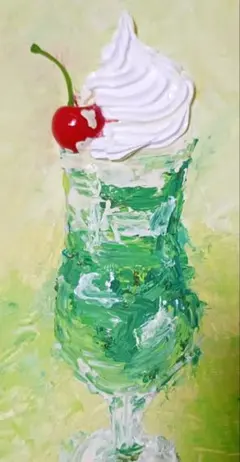 クリームソーダ☆テクスチャーアート