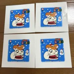 ①ハム太郎　旭松なっとうキャラクターシール 4枚セット　サンタクロースクリスマス