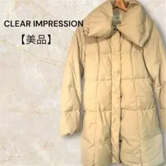 【美品】CLEAR IMPRESSION ダウン セミロングコート ベージュのサムネイル