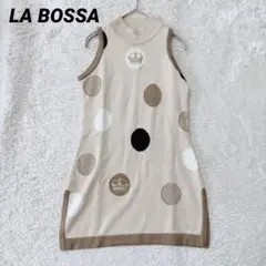 LA BOSSA ニット ノースリーブ セーター チュニック 日本製 ドット柄