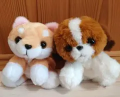 【新品未使用】わんわんパーク　犬のぬいぐるみ2体セット柴犬・コーイケルホンディエ