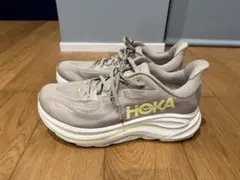 HOKA スニーカー ベージュ クリフトン10 26.5cm ワイドUS 8.5