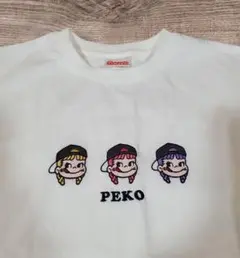 Ｍサイズ【ペコちゃん・PEKO】刺繍入りTシャツ