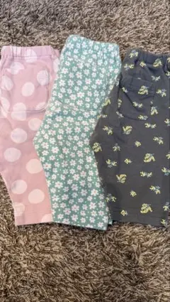 UNIQLO ベビー レギンス 3点セット 80センチ　ハーフ丈　まとめ売り