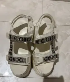 厚底サンダル　ギャル風　ホワイト