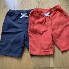 キッズ　ショートパンツ　半ズボン　男の子　120センチ　ブラック　オレンジ