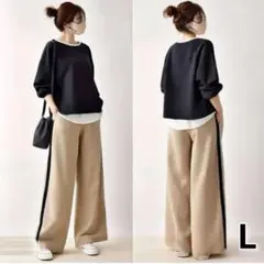 レディース L パンツ 長袖 トップス 韓国風 セットアップ まとめ売り 黒 春