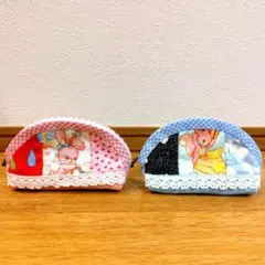 ハンドメイド　パッチワークポーチ　レトロアニマル