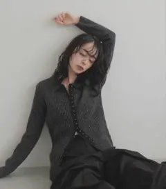 LIAN ホックデザインポロニット