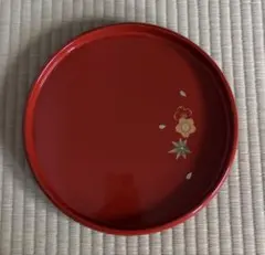 【断捨離最終価格】秋田 高級 伝統工芸 川連漆器 お膳 紅葉 盆 赤のサムネイル