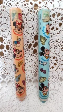 東京ディズニーランド　鉛筆型　消しゴム　ミッキー　ミニー　2本まとめ売り