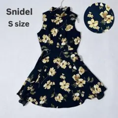 Snidel/スナイデル 花柄ワンピース S ネイビー フレア Aライン 春夏