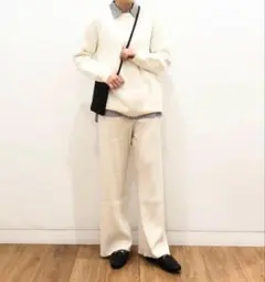 ユニクロ ウォッシャブル ミラノリブ クルーネック セーター ユニセックス M
