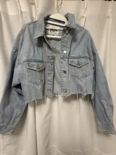 ZARA ライトブルー クロップドデニムジャケット