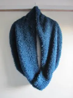 スヌード　マフラー 京都洋傘ショール商工業協同組合 ブルー 大判 ポリエステル