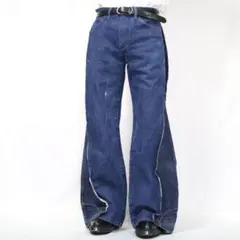 【リメイク】再構築　ベルボトム　ルーズフレアデニム　バギー　ワイド　グランジ