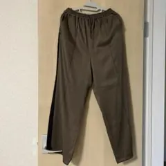 ehkasopブラウン カジュアルパンツ サイドストライプ