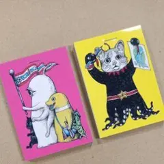 動物イラスト マグネット 2個セット