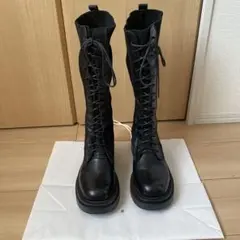 【NONCODE】レースアップロングブーツ　黒　24cm