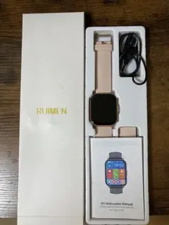 RUIMEN スマートウォッチ iPhone アンドロイド対応 ピンクゴールド