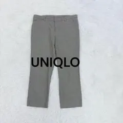 ユニクロ UNIQLO ドライストレッチクロップドパンツ M グレー 千鳥格子柄