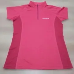 mont-bell ピンク ハーフジップ Tシャツ M