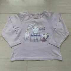 プティマイン　90 女の子　ロンT 春　秋　猫　紫　ピンク