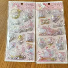 キティ マイメロ ２点セット　サンリオ キラキラカプセルシール