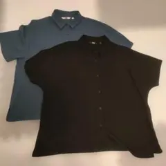 ユニクロ　オフィスカジュアル　シャツ　ボタン　レーヨンブラウス