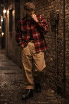 90s 赤チェックシャツ　アメカジ