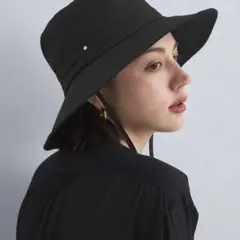 新品未使用　グリーンレーベルリラクジング　ワイドブリムハットUV ブラック帽子