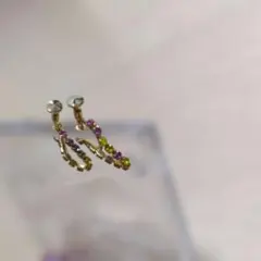 マルチカラー ラインストーン イヤリング
