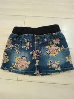 花柄デニムスカート 90cm