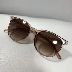 ピンク スクエアサングラス ブラウンレンズ